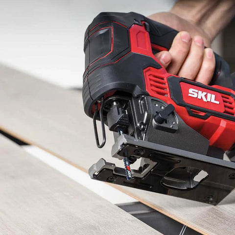 Beast Mode Cordless Jigsaw Kit With Brushless 20V Power Core 20 Battery 2.0Ah in use cutting wooden board