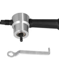Ftovogue Double Head Metal Cutter Sheet Nibbler Drill Attachment High Speed Steel with handle and wrench for DIY projects