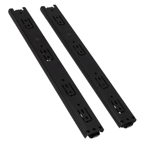 Beefy Pair Of 14 Inch Drawer Slides Side Mount Full Extension Heavy Duty Steel Rails Black Finish For Dressers Cabinets Wardrobes 100 Lb Load Capacity Easy Glide And Durable Construction