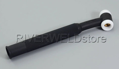WP 17 Style TIG Welding Torch Head with Flexible Air Cooled Build 150 Amp SR 17F Compatible, black handle, white accents