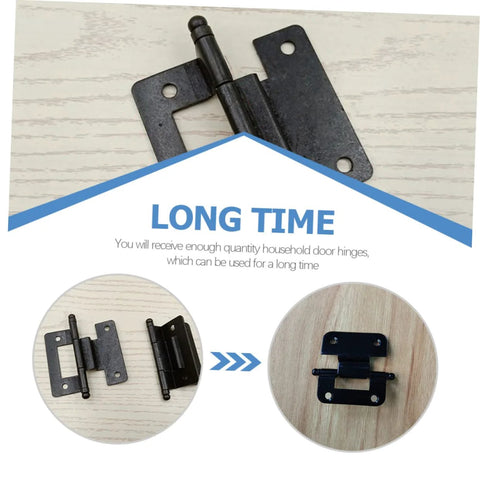 SHINEOFI 6pcs kitchen cabinet door hinges, black iron, high load-bearing hardware for home cabinets
