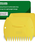 Heavy Duty Leaf Scoops And Hand Rakes For Quick Yard Cleanup, bright yellow 15x12 inch leaf grabbers front view