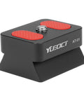 Rugged Aluminum DSLR Video Camera Finder Dovetail Mount With One Quarter Inch Screw, close-up of red anti-slip pads and screw