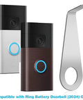 Two Pack Must Have Doorbell Key Replacement Tools For Ring Video Doorbell 2024 Release Easy Battery Swap And Secure Opening Kit Stainless Steel Screwdriver Tool Set For Quick Install Maintenance And Safe Accessory in silver with two video doorbells in background