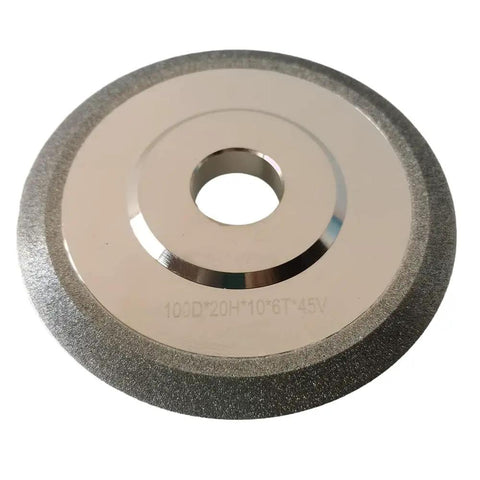 Diamond Grinding Wheel 4 Inch 45 Degree V Shaped Groove 200 Grit Electroplated Abrasive Wheel For Sharpening Hard Alloy Tungsten Steel Tools Saw Blades Carbide Mills Milling Cutters One Piece Pro Grade