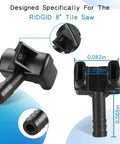 Water Nozzle Fitting Replacement For Tile Saw R4040 R4092 Direct Replacement Part 089038001074 shown with dimensions
