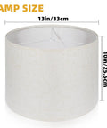 Light Gray Lamp Shade Set Of 2, 13x13x10 Inches, Easy Assembly For Table, Bedside, And Floor Lamps, Spider Fitter, Harp Compatible