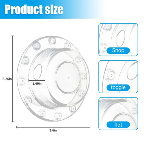 Deep Soak Tub Overflow Drain Cover With Heavy Duty Suction Seal That Adds Inches To Your Bathtub For The Ultimate Spa Vibe Easy Push Install Clear Finish Total Bathroom Game Changer size dimensions 6.26in and 3.6in