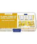 275VAC X2 MKP Safety Capacitor Kit 10 Value Pack with 50 Pieces in Yellow Plastic Case, 10mm Pitch, Polypropylene Film Capacitors