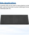 Rectangle Graphite Block Set For Melting, Casting And Electrolysis, Pro Grade High Purity Graphite Plates And Sheets 100x50x4mm, Black