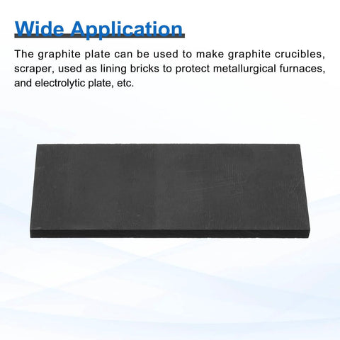 Rectangle Graphite Block Set For Melting, Casting And Electrolysis, Pro Grade High Purity Graphite Plates And Sheets 100x50x4mm, Black