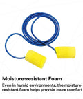 Disposable Foam Ear Plugs 200 Pairs Corded NRR 29 dB For Work Sleep All Day Comfort Great For Work Sites And Loud Environments