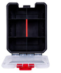 Open mini box from Three Piece Organizer Set With Removable Dividers One Medium And Two Mini Hardware Boxes For Screws Bolts Beads Tackle