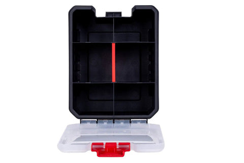 Open mini box from Three Piece Organizer Set With Removable Dividers One Medium And Two Mini Hardware Boxes For Screws Bolts Beads Tackle