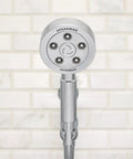 Neo Anystream High Pressure Handheld Shower Head With Hose In Polished Chrome, 2.5 GPM spray modes, wall-mounted view