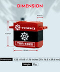 Beefy Torque Micro Servo With Coreless Motor And Digital Metal Gear For 1/12 And 1/14 RC Cars dimensions and weight