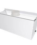 Heavy-Duty 40-Inch Wide Ducted Fume Hood with 6-Inch Exhaust Collar and LED Lighting for Lab Fume Control, side view.
