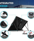 200W Portable Solar Panel Kit With Waterproof 20A Charge Controller And Foldable All-In-One Design features highlighted.