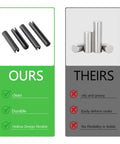 Comparison between 400 Pcs Roll Pin Assortment Kit With Slotted Tension Pins and competitor, highlighting clean, durable features.
