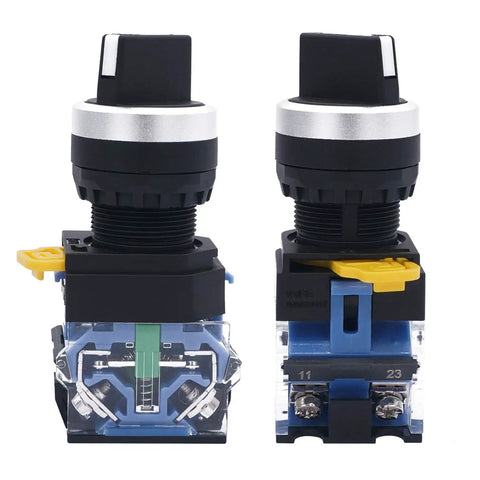 Red Mushroom Emergency Stop Push Button Switch, Self-Locking Latching Rotary, 3 Positions, 2NO, 10A 440V, 1NO 1NC Contacts