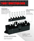 7 Pin Trailer Junction Box Waterproof 7 Way Wiring Organizer For RVs And Campers Keeps Your Wiring Harness Tidy And Protected