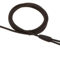 3.5mm Stereo To Dual RCA Audio Cable Adapter With Gold Plated Plugs, 4 Feet Long, black cable with coiled lead and RCA ends