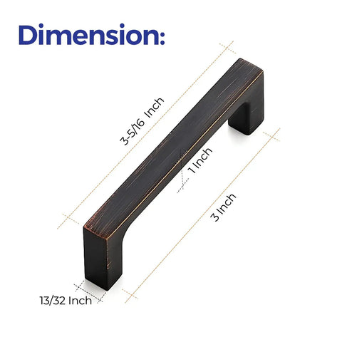 25 Pack Solid 3 Inch Square Cabinet Handles Oil Rubbed Bronze Drawer Pulls For Kitchen Cupboards Center To Center 3 Inch
