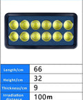 JUDYSSY Led Floodlight Outdoor 100-600W, 600W model with yellow LED chips, dimensions 66x32x9 cm, suited for large area illumination.