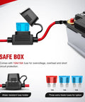 Close-up of fuse holder with 10A/15A fuse on Heavy Duty 12V Fog Light Wiring Harness Kit With 5 Pin Rocker Switch, Relay, Blade