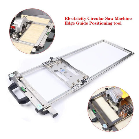 Stainless Steel Circular Saw Edge Guide And Woodworking Positioning Trough Jig Portable Saw Base With Bilateral Precision Scale For Rock Solid Cuts Zero Effort Alignment with adjustable base and clamps.