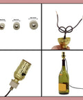Pack Of 10 Bottle Lamp Kits For DIY Wine Bottle Lamps Conversion And Restoration No Drilling Required With Side Exit Socket Cap