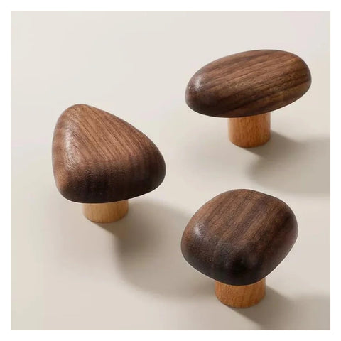 Square Walnut Cabinet Knobs For Drawers And Wardrobes Replacement Pull Handles displayed on neutral background