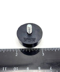 10-24 Thread Rubber Feet Bumpers 1 Inch Round Screw In Equipment Spacers With Galvanized Steel Stud Leveling Feet on ruler