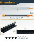 Universal 24 Inch Straight Edge Clamp And 16 Inch By Three And A Half Inch Band Saw Fence dimensions and components.