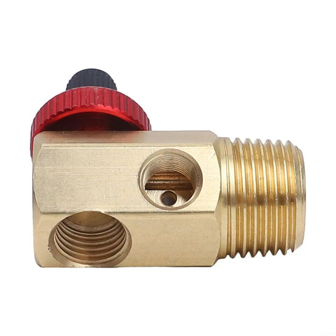 Heavy Duty Brass Air Tank Manifold With Shut Off And Relief Valves Half Inch NPT Port For Air Compressor 0 To 110 PSI Pneumatic System
