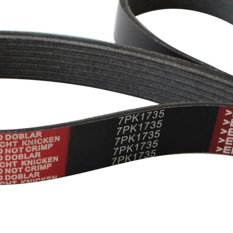 Heavy Duty Serpentine Belt For Honda CrV And Dodge Ram Fit 2004 To 2006 Models shown with 7 rib design and dimensions.