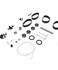 Components of Passive Filament Driven Rewinder Full Set For Filamentalist V3 scattered on white surface