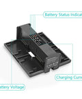 4 In 1 Foldable Battery Charging Hub With Digital Display For DJI Air 2S And Mavic Air 2 Drones with indicators for status, current, voltage.