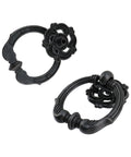 Antique Bronze Ring Pull Handles Set Of Four For Cabinets And Drawers Vintage Style Cabinet Pulls With Screws Included