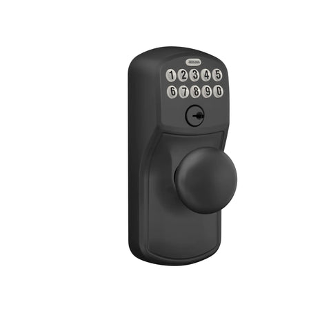 Plymouth Keypad Lock With Lever Handle For Easy Keyless Entry In Matte Black Auto Lock Enabled Built For Front Doors