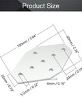 Three-Piece Aluminum Alloy Outside Joining Plate with 7-Hole Joint Bracket Silver, 3.94 by 2.36 by 0.16 Inches product size diagram