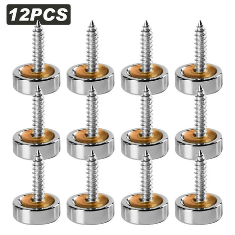 Socket Cap Screws 12-Piece Set Built To Last, Stainless Steel Non Slip Decorative Cap Hardware For Glass, Mirrors, Furniture And Cabinets
