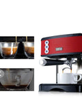 Semi Automatic Espresso Coffee Machine for home use with steam wand and large capacity over 16 cups, aluminum alloy body
