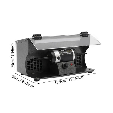 Polishing Machine With Dust Collector And Variable Speed 0-8000 Rpm 200W Pure Copper Motor For Steel Woodwork And Hardware