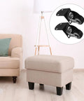 Zero Fuss One Point Five Inch Silent Swivel Casters For Furniture Cabinets And Drawers with snug side mount brackets on ottoman.