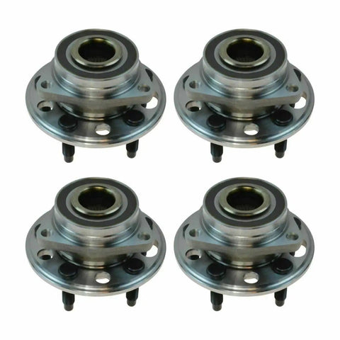 Wheel Hub And Bearing Assembly 4 Piece Front And Rear Kit For Left And Right Sides With Ball Bearings BHA53775 Direct Fit