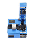 Aramox Pro Optical Fiber Cleaver High Precision Cutter for 0.25mm and 0.9mm FTTH cables, featuring durable blue aluminum casing.