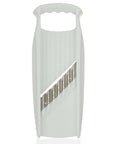 Börner Wave-Waffle XXL slicer, white plastic body with diagonal stainless blade for crinkle-cut vegetables.