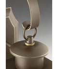 Close-up detail of Burlington Two Light Wall Lantern in Oil Rubbed Bronze Finish showing durable metal construction.