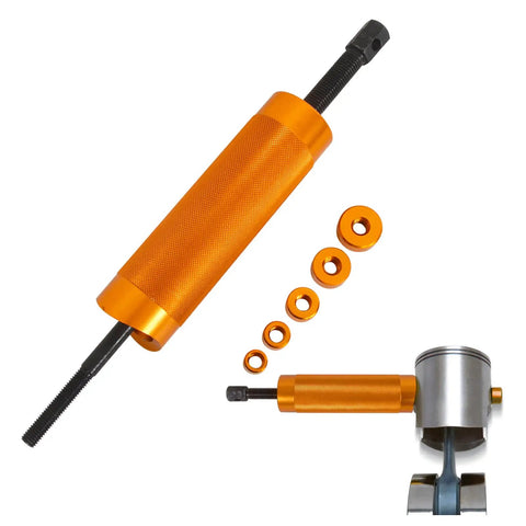 Rock Solid Heavy Duty Piston Pin Puller And Wrist Pin Remover Tool Made From Rust Resistant Aluminum Alloy Featuring Five Quick Change Adapters